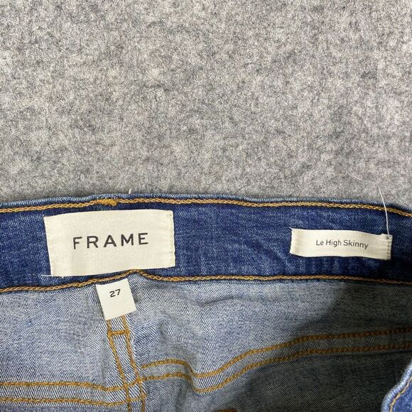 Frame Jeans Womens 27 Blue Denim Le High Skinny Stretch Medium Wash - Picture 6 of 9